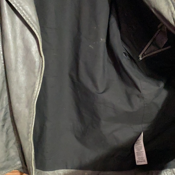 MENS XXL GRAY GENUINE LEATHER JACKET - Picture 3 of 6